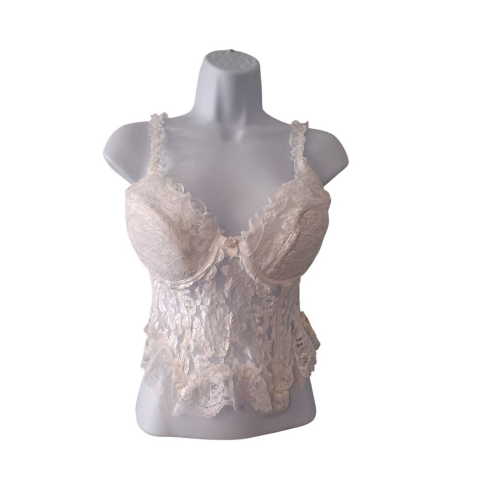 Inner Most nwt vintage lingerie top white lace padded Bustier womens L